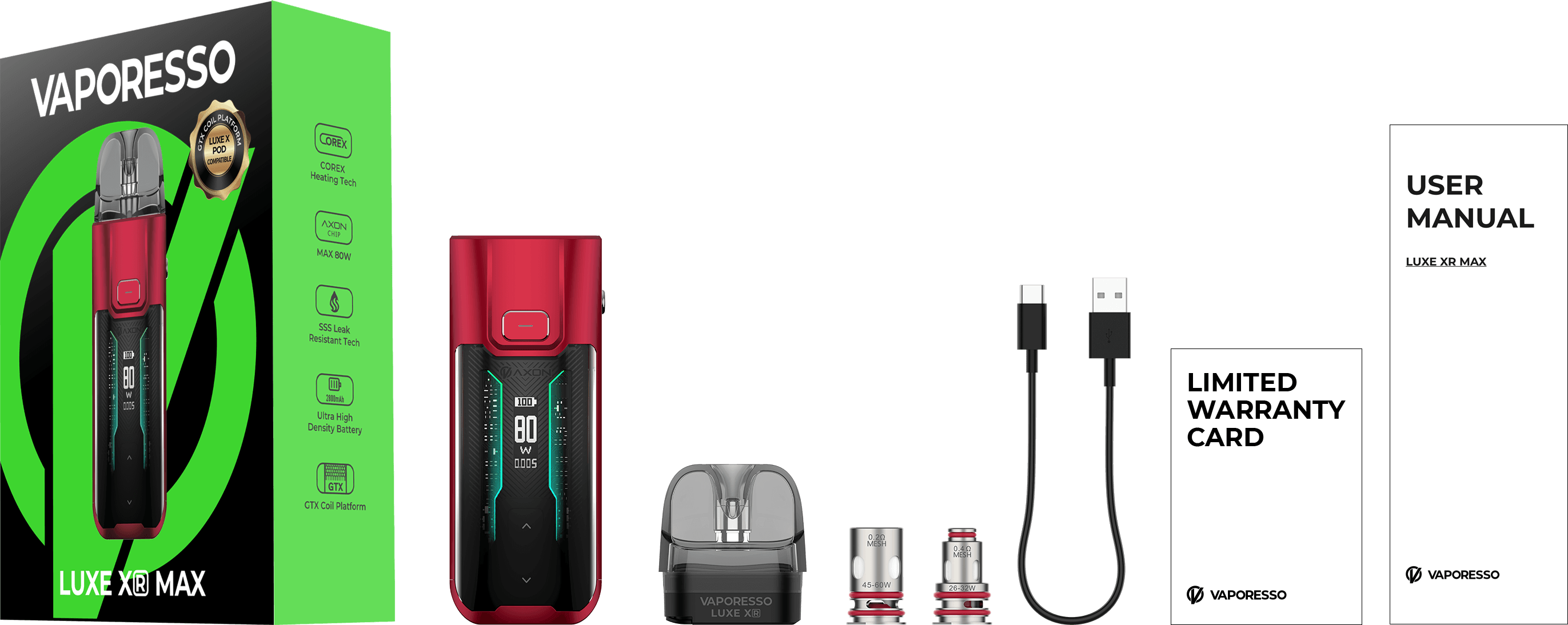 Vaporesso Luxe XR Max incluye